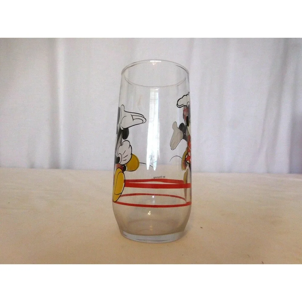 Mickey Mouse and Minnie Mouse Glass  Juice Drinking Glass‎ Vintage